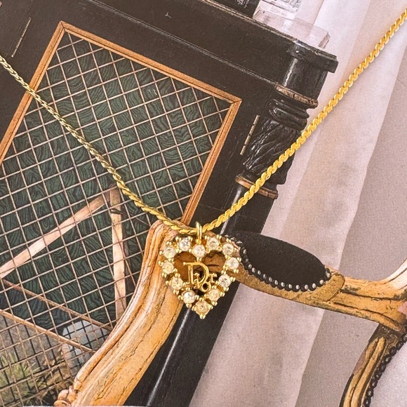 Authentic Dior Crystal Heart Necklace - Picture 3 of 7